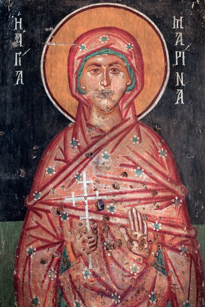 Byzantine Fresco from the 15th century Saint Marina by Unknown
